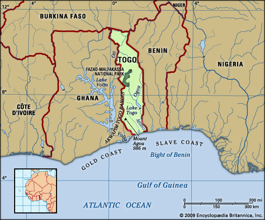 Physical features of Togo