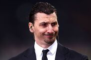 Zlatan Ibrahimovic pulling a face while in a suit