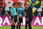 Carlo Ancelotti arguing with referees