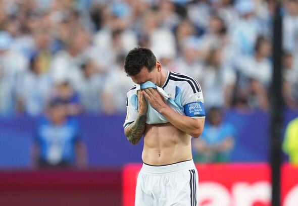 Lionel Messi was left in tears after his opener against Algeria