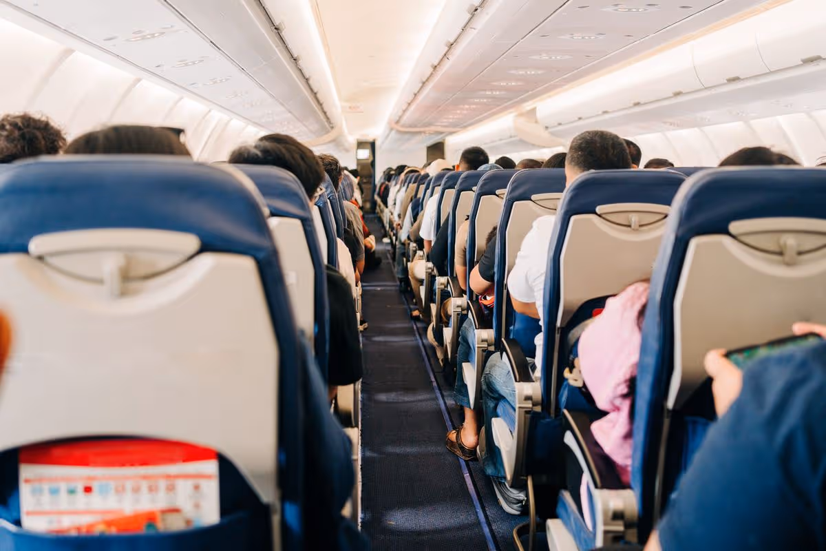 The interior of an aircraft