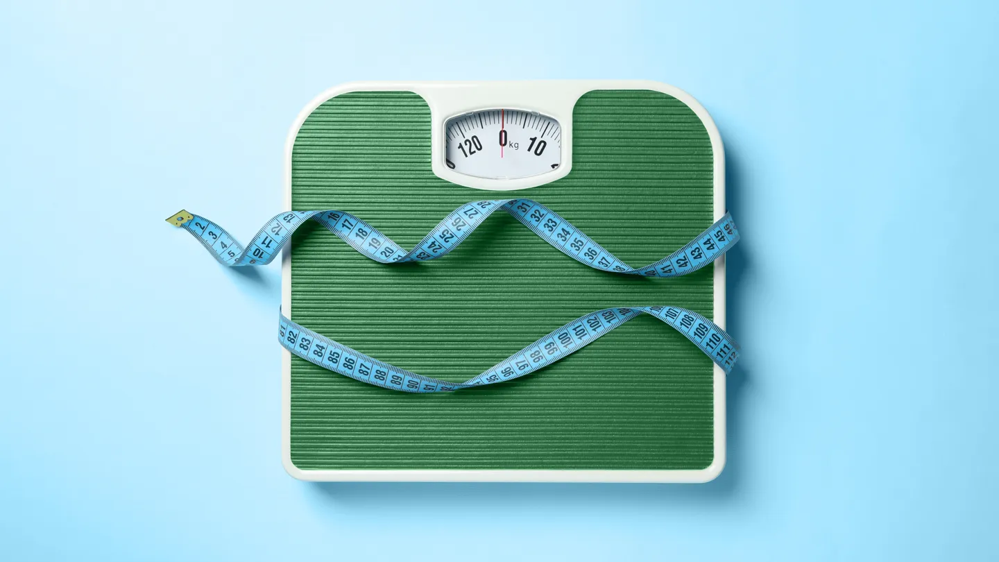 bathroom scale and measuring tape