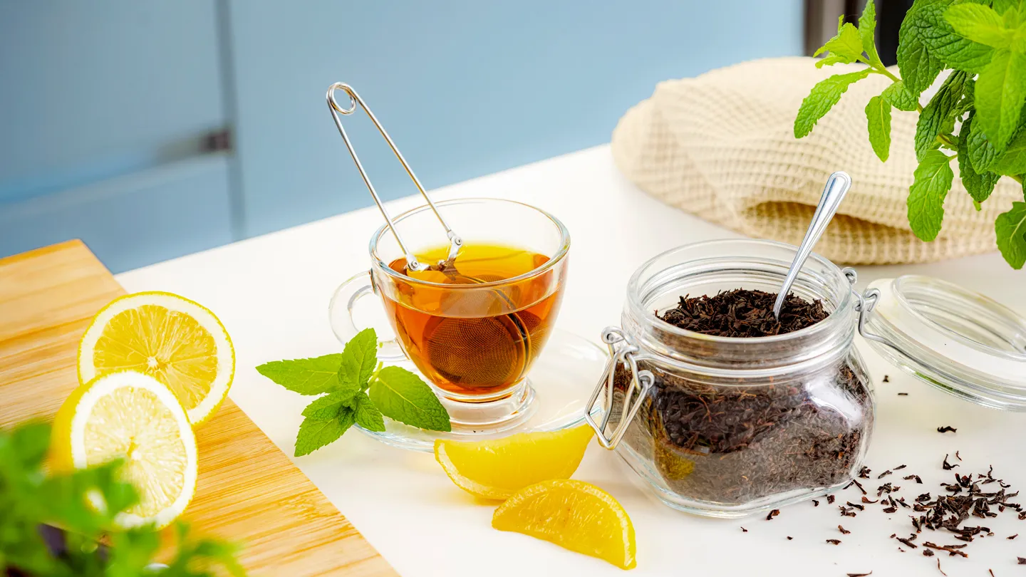 Tea on kitchen counter