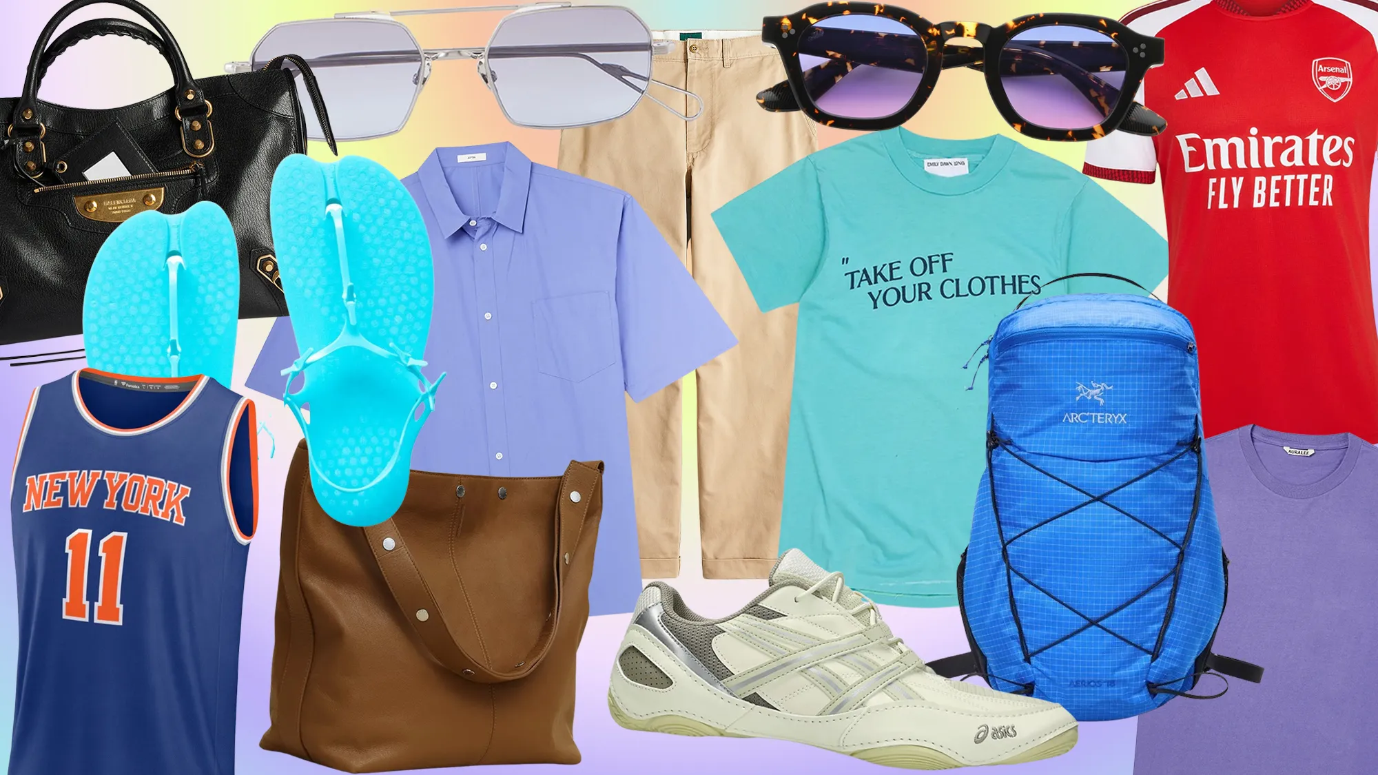 Image may contain Accessories Sunglasses Clothing Footwear Shoe Shirt Sneaker Bag and Handbag