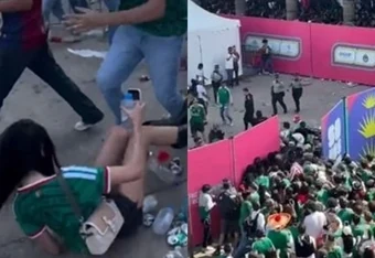 "펜스 무너지고 짓밟히고"…한국전 열기에 멕시코 팬존 '아수라장' [북중미 현지 응원 열기]